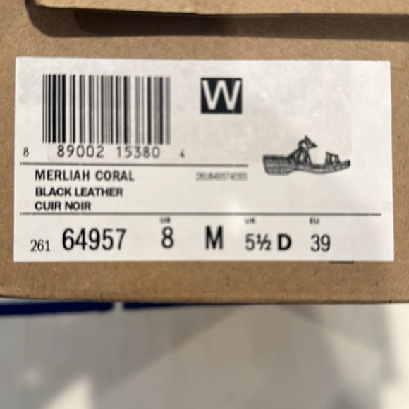 Clarks Merliah Coral black leather slide on sandal size 8M - Picture 8 of 8